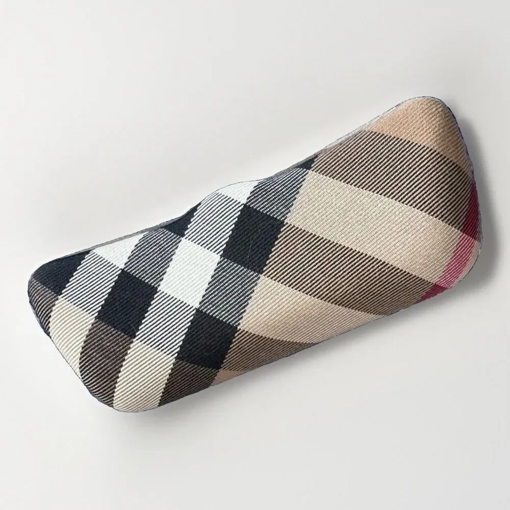 Burberry Nova Check Eyeglasses Hard Case Beige Black Plaid Glasses Case